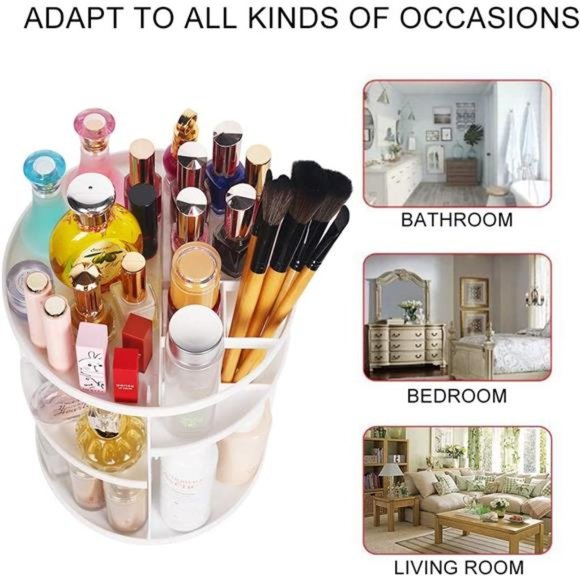 360 Makeup Organizer, DIY Detachable Spinning Cosmetic Makeup Caddy Storage - Picture 4 of 6